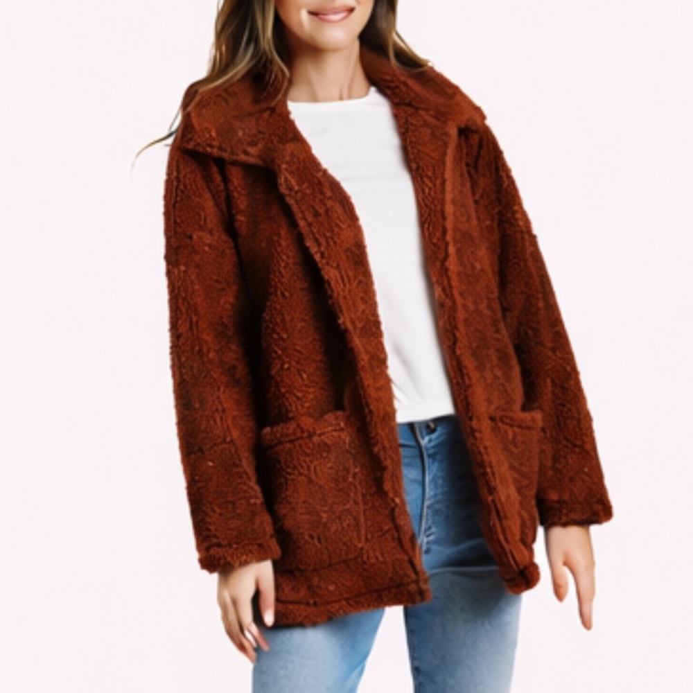 Z Supply burnt orange teddy Sherpa jacket medium